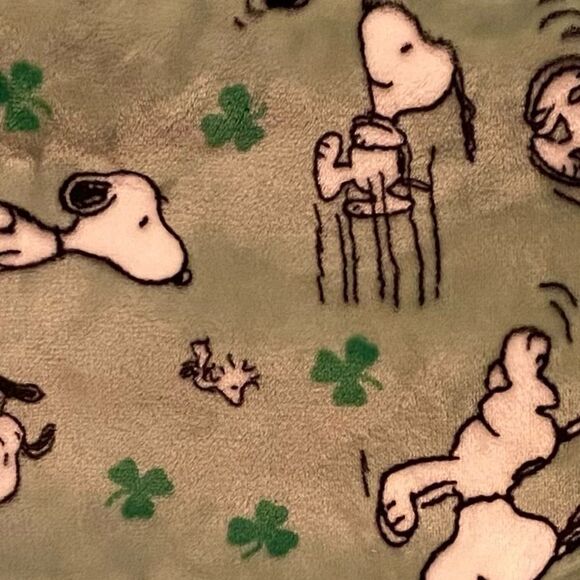 NEW! NWT Snoopy Berkshire St. Patty’s Day blanket throw shamrock Peanuts - Picture 1 of 5
